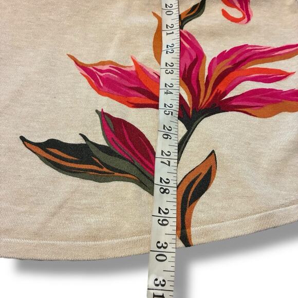 Chico's Pullover Sweater NWT Size 3 (XL) Lily V-Neck Hawaiian Autumn Blossom - Picture 7 of 7